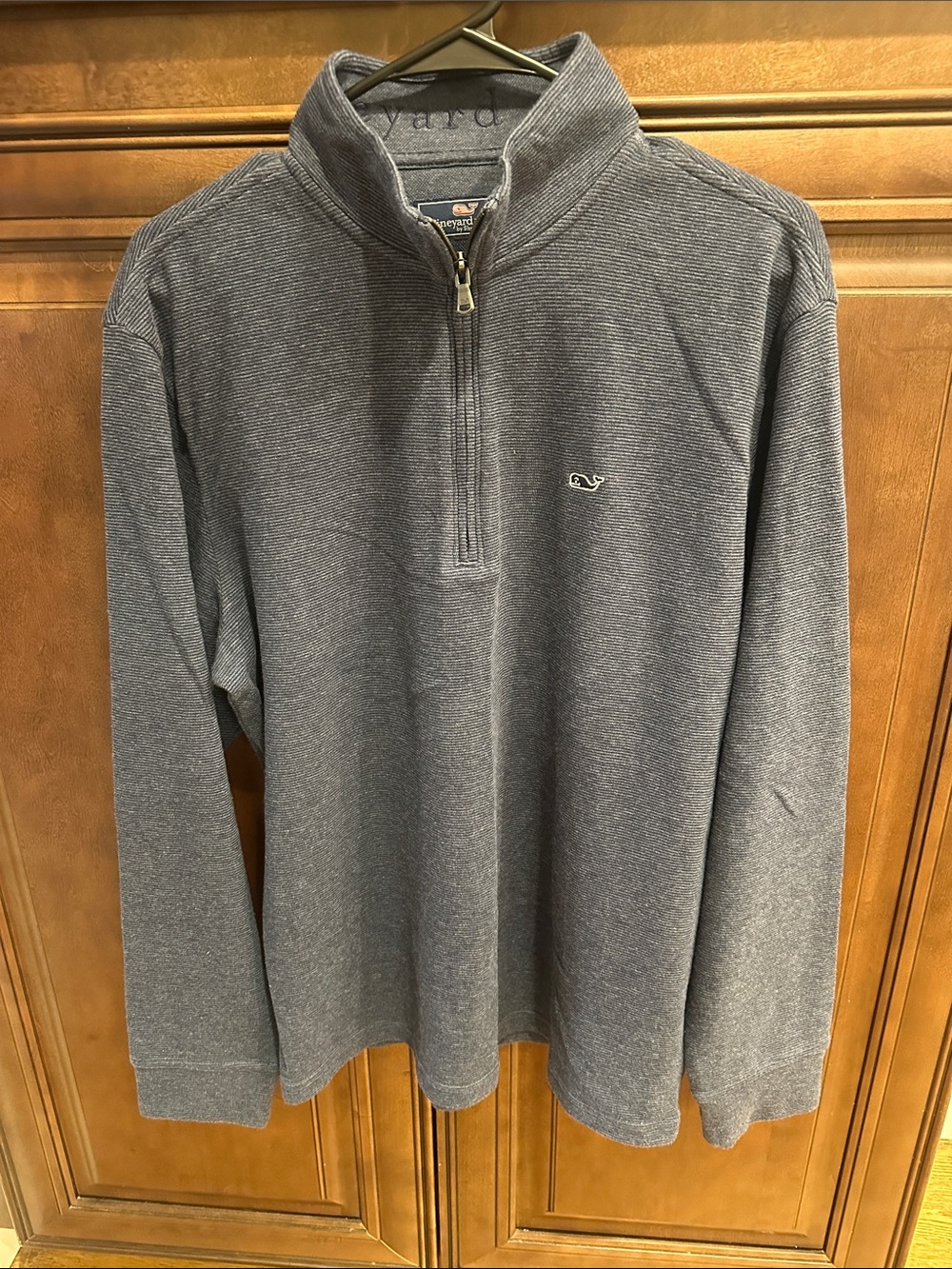Vineyard Vines Men's Heathered Navy Quarter Zip Pullover